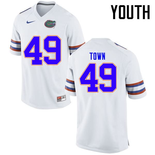 NCAA Florida Gators Cameron Town Youth #49 Nike White Stitched Authentic College Football Jersey HRG6064NI